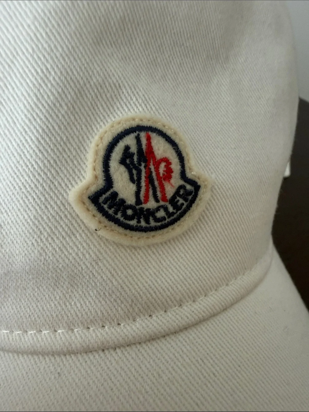 Moncler White Logo Baseball Cap with Patch